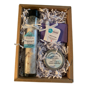 Lavender Bath Salt, Organic Soap & Lotion Bar Set